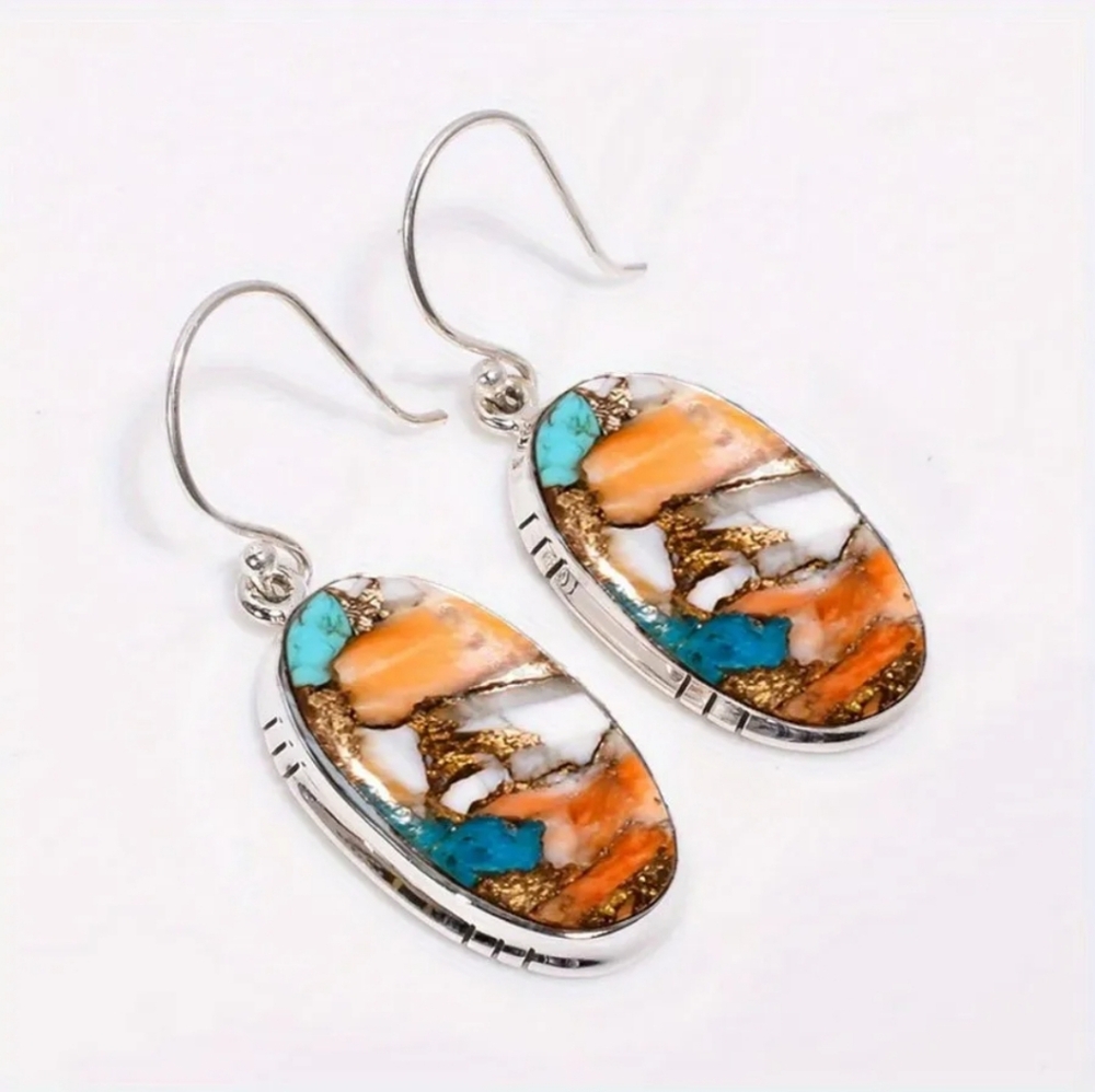 Womens Multicolor Imitation Stone Earrings. NWT.